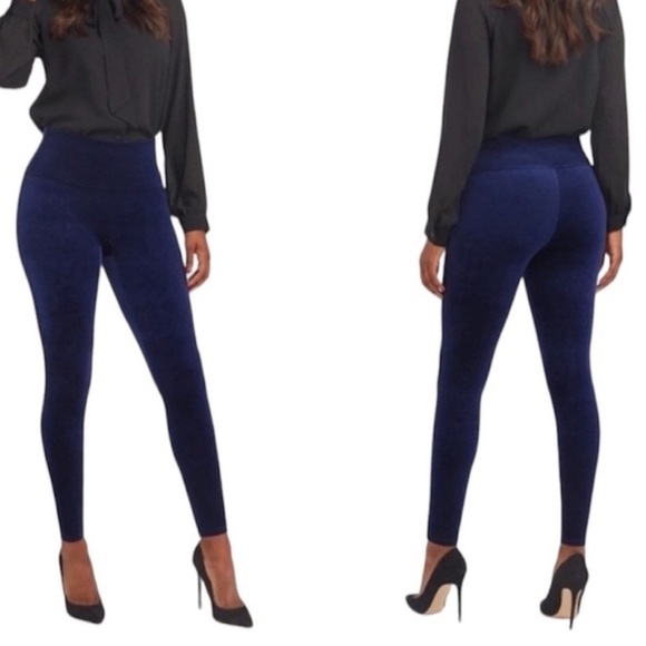 SPANX | Women’s Blue Velvet Leggings Size Small - Picture 1 of 7